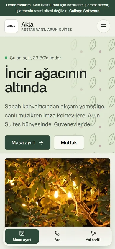 Akla Restaurant mobil görünüm